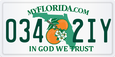 FL license plate 0342IY