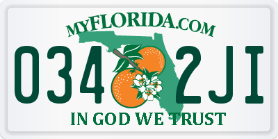 FL license plate 0342JI