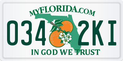 FL license plate 0342KI