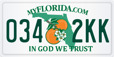 FL license plate 0342KK