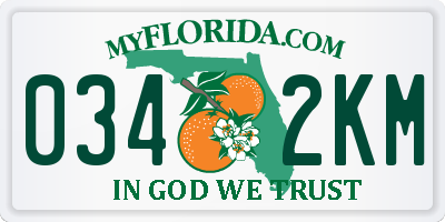 FL license plate 0342KM