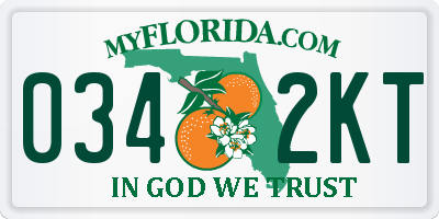 FL license plate 0342KT