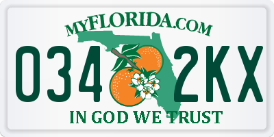 FL license plate 0342KX