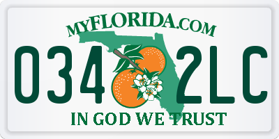 FL license plate 0342LC