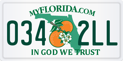 FL license plate 0342LL