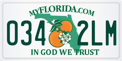 FL license plate 0342LM