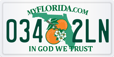 FL license plate 0342LN