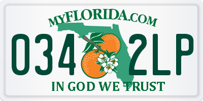 FL license plate 0342LP