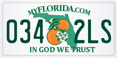 FL license plate 0342LS