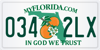 FL license plate 0342LX