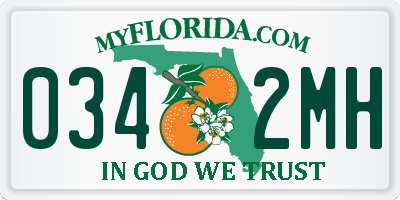 FL license plate 0342MH