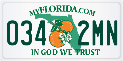 FL license plate 0342MN