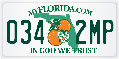 FL license plate 0342MP