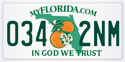 FL license plate 0342NM
