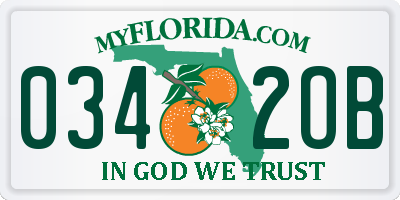 FL license plate 0342OB