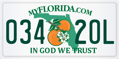 FL license plate 0342OL