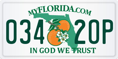 FL license plate 0342OP