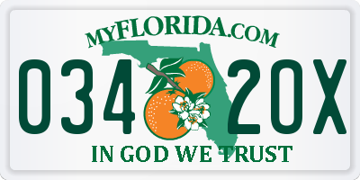 FL license plate 0342OX