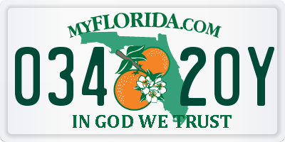 FL license plate 0342OY