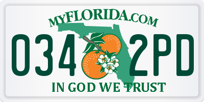 FL license plate 0342PD