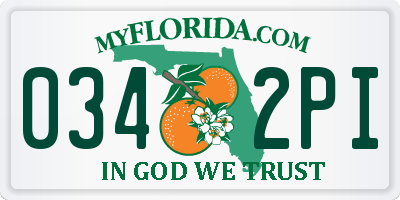 FL license plate 0342PI