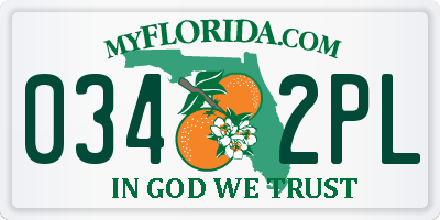 FL license plate 0342PL