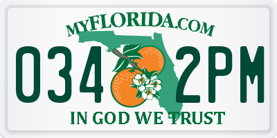FL license plate 0342PM