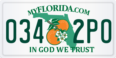 FL license plate 0342PO