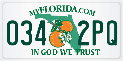 FL license plate 0342PQ
