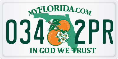 FL license plate 0342PR