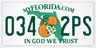 FL license plate 0342PS