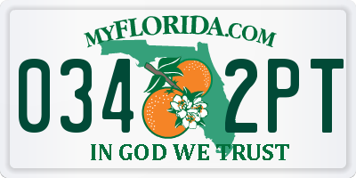 FL license plate 0342PT