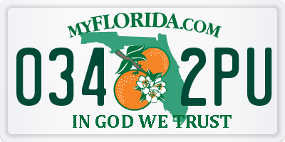 FL license plate 0342PU