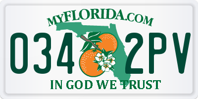 FL license plate 0342PV