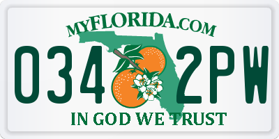 FL license plate 0342PW