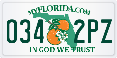 FL license plate 0342PZ