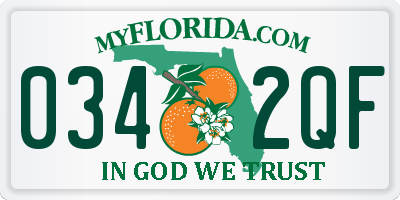 FL license plate 0342QF