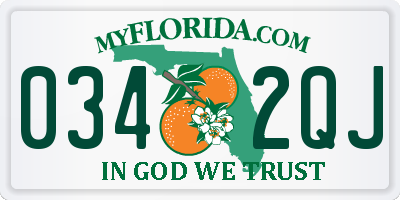 FL license plate 0342QJ