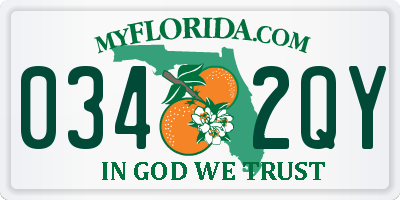 FL license plate 0342QY
