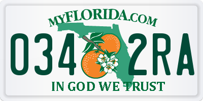 FL license plate 0342RA
