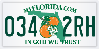 FL license plate 0342RH
