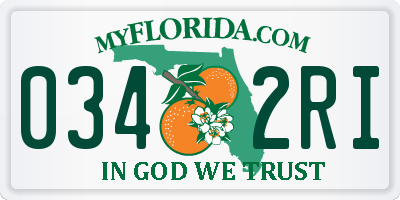 FL license plate 0342RI