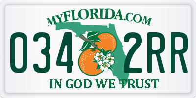 FL license plate 0342RR