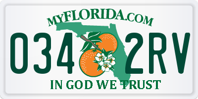 FL license plate 0342RV