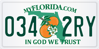 FL license plate 0342RY
