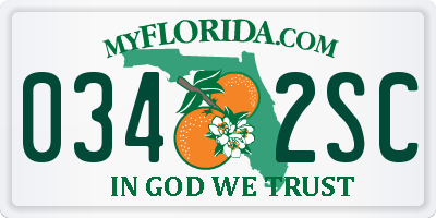 FL license plate 0342SC