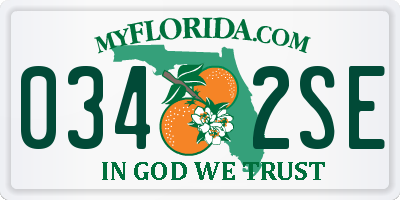 FL license plate 0342SE