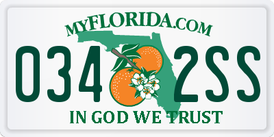 FL license plate 0342SS