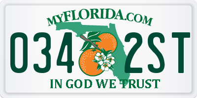 FL license plate 0342ST
