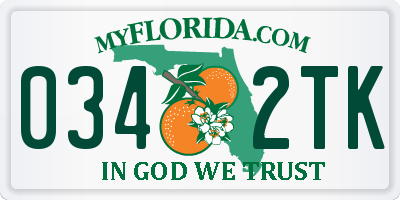 FL license plate 0342TK